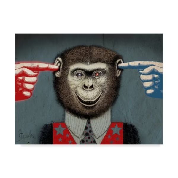 Anthony Freda 'Monkey Fool' Canvas Art, 14x19, Trademark Fine Art, Mfr#: ALI38621-C1419GG